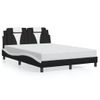 Cama Matrimonial | Cama Para Adultos | Estructura Cama Con Led Cuero Sintético Negro Blanco 120x200 Cm Cfw536452