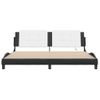 Cama Matrimonial | Cama Para Adultos | Estructura Cama Con Led Cuero Sintético Negro Blanco 200x200 Cm Cfw11917