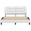 Cama Matrimonial | Cama Para Adultos | Estructura Cama Con Luces Led Cuero Sintético Blanco 140x190 Cm Cfw561806