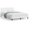 Cama Matrimonial | Cama Para Adultos | Estructura Cama Con Luces Led Cuero Sintético Blanco 140x190 Cm Cfw74210