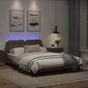 Cama Matrimonial | Cama Para Adultos | Estructura Cama Con Luces Led Cuero Sintético Marrón 120x200 Cm Cfw59408