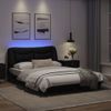 Cama Matrimonial | Cama Para Adultos | Estructura Cama Con Luces Led Cuero Sintético Negro 120x200 Cm Cfw204247