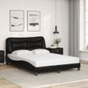 Cama Matrimonial | Cama Para Adultos | Estructura Cama Con Luces Led Cuero Sintético Negro 120x200 Cm Cfw204247