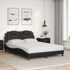 Cama Matrimonial | Cama Para Adultos | Estructura Cama Con Luces Led Cuero Sintético Negro 120x200 Cm Cfw675544