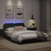 Cama Matrimonial | Cama Para Adultos | Estructura Cama Con Luces Led Cuero Sintético Negro 140x190 Cm Cfw60938