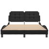 Cama Matrimonial | Cama Para Adultos | Estructura Cama Con Luces Led Cuero Sintético Negro 140x190 Cm Cfw60938