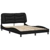 Cama Matrimonial | Cama Para Adultos | Estructura Cama Con Luces Led Cuero Sintético Negro 140x190 Cm Cfw899862