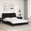 Cama Matrimonial | Cama Para Adultos | Estructura Cama Con Luces Led Cuero Sintético Negro 140x190 Cm Cfw899862