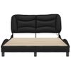 Cama Matrimonial | Cama Para Adultos | Estructura Cama Con Luces Led Cuero Sintético Negro 140x190 Cm Cfw899862