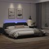 Cama Matrimonial | Cama Para Adultos | Estructura Cama Con Luces Led Cuero Sintético Negro 200x200 Cm Cfw38531