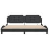 Cama Matrimonial | Cama Para Adultos | Estructura Cama Con Luces Led Cuero Sintético Negro 200x200 Cm Cfw38531