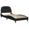 Cama Para Adulto | Cama Individual | Estructura Cama Con Luces Led Cuero Sintético Negro 80x200 Cm Cfw957299