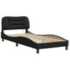 Cama Para Adulto | Cama Individual | Estructura Cama Con Luces Led Cuero Sintético Negro 90x190 Cm Cfw380071