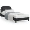 Cama Individual | Cama Para Adultos | Estructura Cama Con Luces Led Cuero Sintético Negro 90x190 Cm Cfw71558