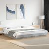 Cama Matrimonial | Cama Para Adultos | Estructura Cama Con Luces Led Madera Gris Hormigón 180x200 Cm Cfw71544