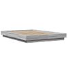 Cama Matrimonial | Cama Para Adultos | Estructura Cama Con Luces Led Madera Gris Sonoma 120x190 Cm Cfw97988