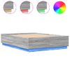 Cama Matrimonial | Cama Para Adultos | Estructura Cama Con Luces Led Madera Gris Sonoma 120x200 Cm Cfw179783