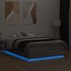 Cama Matrimonial | Cama Para Adultos | Estructura Cama Con Luces Led Madera Gris Sonoma 135x190 Cm Cfw99169