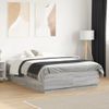 Cama Matrimonial | Cama Para Adultos | Estructura Cama Con Luces Led Madera Gris Sonoma 135x190 Cm Cfw99169