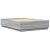 Cama Matrimonial | Cama Para Adultos | Estructura Cama Con Luces Led Madera Gris Sonoma 150x200 Cm Cfw218865