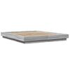 Cama Matrimonial | Cama Para Adultos | Estructura Cama Con Luces Led Madera Gris Sonoma 160x200 Cm Cfw72651