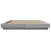 Cama Matrimonial | Cama Para Adultos | Estructura Cama Con Luces Led Madera Gris Sonoma 160x200 Cm Cfw72651