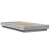 Cama Individual | Cama Para Adultos | Estructura Cama Con Luces Led Madera Gris Sonoma 90x190 Cm Cfw10830