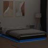 Cama Matrimonial | Cama Para Adultos | Estructura Cama Con Luces Led Madera Ingeniería Negro 120x190cm Cfw73256