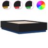 Cama Matrimonial | Cama Para Adultos | Estructura Cama Con Luces Led Madera Ingeniería Negro 120x190cm Cfw818816