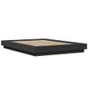 Cama Matrimonial | Cama Para Adultos | Estructura Cama Con Luces Led Madera Ingeniería Negro 135x190cm Cfw57195