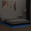 Cama Matrimonial | Cama Para Adultos | Estructura Cama Con Luces Led Madera Ingeniería Negro 135x190cm Cfw57195