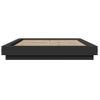 Cama Matrimonial | Cama Para Adultos | Estructura Cama Con Luces Led Madera Ingeniería Negro 140x190cm Cfw50555