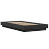 Cama Individual | Cama Para Adultos | Estructura Cama Con Luces Led Madera Ingeniería Negro 90x190 Cm Cfw41448