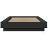 Cama Individual | Cama Para Adultos | Estructura Cama Con Luces Led Madera Ingeniería Negro 90x190 Cm Cfw41448