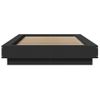 Cama Individual | Cama Para Adultos | Estructura Cama Con Luces Led Madera Ingeniería Negro 90x200 Cm Cfw37702