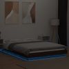 Cama Matrimonial | Cama Para Adultos | Estructura Cama Con Luces Led Madera Marrón Roble 120x190 Cm Cfw75078