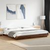 Cama Matrimonial | Cama Para Adultos | Estructura Cama Con Luces Led Madera Marrón Roble 180x200 Cm Cfw50788