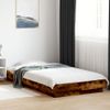 Cama Individual | Cama Para Adultos | Estructura Cama Con Luces Led Madera Roble Ahumado 100x200 Cm Cfw85136