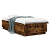 Cama Para Adulto | Cama Individual | Estructura Cama Con Luces Led Madera Roble Ahumado 100x200 Cm Cfw947072