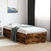 Cama Para Adulto | Cama Individual | Estructura Cama Con Luces Led Madera Roble Ahumado 100x200 Cm Cfw947072