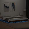 Cama Matrimonial | Cama Para Adultos | Estructura Cama Con Luces Led Madera Roble Ahumado 180x200 Cm Cfw32297