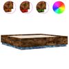 Cama Matrimonial | Cama Para Adultos | Estructura Cama Con Luces Led Madera Roble Ahumado 200x200 Cm Cfw242344