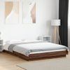 Cama Matrimonial | Cama Para Adultos | Estructura Cama Con Luces Led Madera Roble Marrón 135x190 Cm Cfw81031