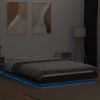 Cama Matrimonial | Cama Para Adultos | Estructura Cama Con Luces Led Madera Roble Marrón 140x190 Cm Cfw32792