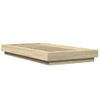 Cama Individual | Cama Para Adultos | Estructura Cama Con Luces Led Madera Roble Sonoma 100x200 Cm Cfw79173