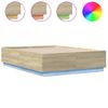 Cama Matrimonial | Cama Para Adultos | Estructura Cama Con Luces Led Madera Roble Sonoma 120x190 Cm Cfw730425