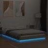 Cama Matrimonial | Cama Para Adultos | Estructura Cama Con Luces Led Madera Roble Sonoma 135x190 Cm Cfw37787