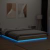 Cama Matrimonial | Cama Para Adultos | Estructura Cama Con Luces Led Madera Roble Sonoma 150x200 Cm Cfw61481