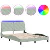 Cama Matrimonial | Cama Para Adultos | Estructura Cama Con Luces Led Terciopelo Gris Claro 120x200 Cm Cfw17966