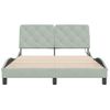 Cama Matrimonial | Cama Para Adultos | Estructura Cama Con Luces Led Terciopelo Gris Claro 120x200 Cm Cfw17966